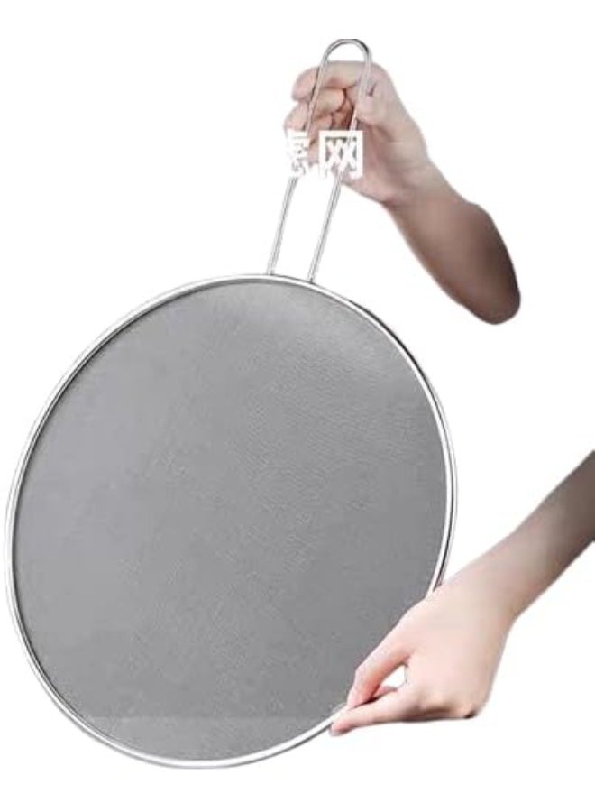 مانع طرطشة الزيت أثناء القلي – غطاء معدني صحي غير قابل للصدأ للحماية والنظافة AR - Image 5